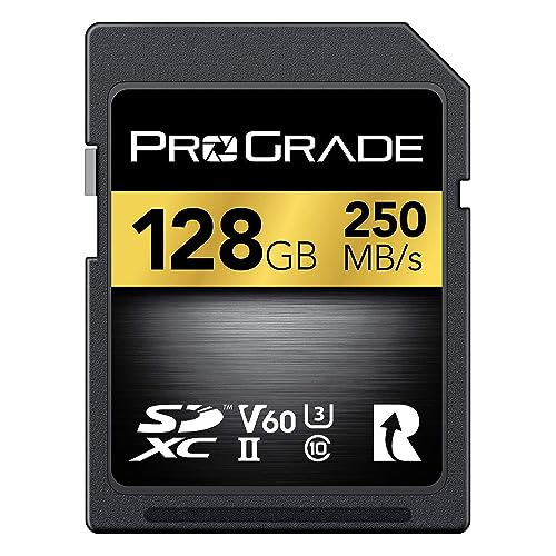 SD UHS-II 128GB Card V60 –Up to 130MB/s Write Speed and 250 MB/s Read Speed | for Professional Vloggers, Filmmakers, Photographers & Content Curators – by Prograde Digital - 128gb