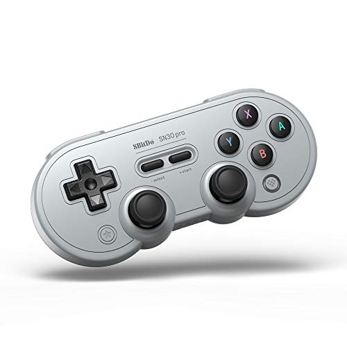 8Bitdo SN30 Pro (Gray Edition) Wireless Bluetooth Controller with Joysticks Rumble Vibration Gamepad Compatible with Switch Android Windows Mac PC macOS Steam