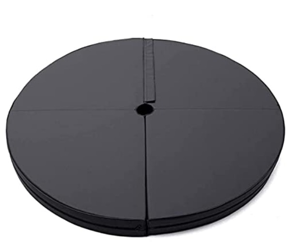Colchoneta Baile Barra, Colchoneta Protectora Gruesa Redonda Plegable, Colchoneta Protectora Seguridad para Tramito, Colchoneta Protección para Principiantes Yoga, 120 * 10 Cm, Color Negro - black - 120*10cm