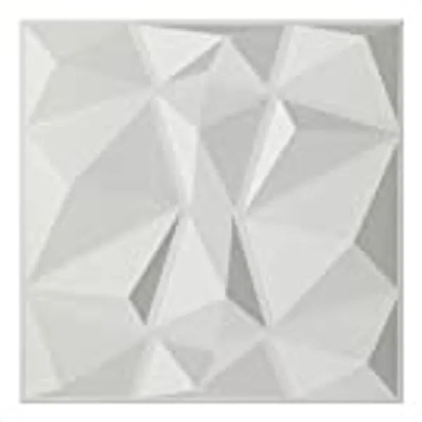 Art3d Textures 3D Wall Panels White Diamond Design Pack of 12 Tiles 32 Sq Ft (PVC)