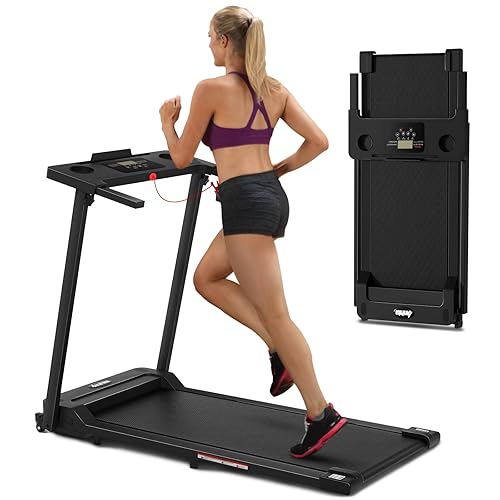 AoraPulse 3.0 HP Foldable Portable Folding Small Treadmills for Home Office with 300 LBS Capacity, Walking Running Exercise Electric Compact Treadmill with LED Display