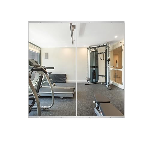 Delma Home Gym Mirror, 48''x24''x2PCS, Large Full Body Mirror for Yoga, Glass Frameless Mirror for Wall Mounted, Wall Mirror for Home Gym, Garage, Bedroom, Bathroom (Glass - 48''x24'' - 2PCS) - Frameless - 48''L x 24''W x 2Pcs