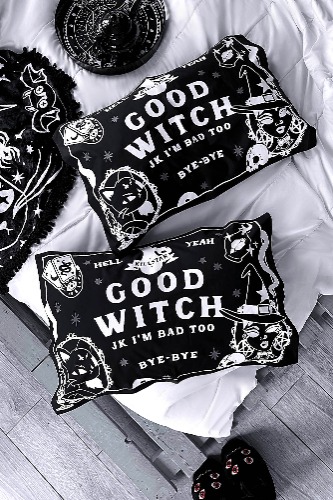 Good Witch Pillowcases | One Size / Black / 100% Cotton