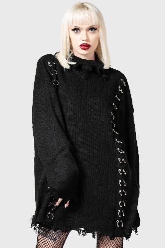 Daith Knit Sweater | M / Black / 100% Acrylic Knit