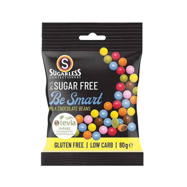 The Sugarless Company Confectionery. Be Smart Chocolate Beans, 80g
