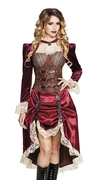Boland 83647 Lady Steampunk Women's Costume (Size 36/38), Unisex, Brown, Red, 36-38