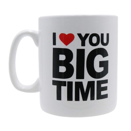 Mug BIG Coffee Mug oversize 28 ounces Mega Size Cup, Extra Large for Big drinks, Office desk decor novelty Gift Coffee Lovers XL Coffee Mug Gifts for Dad (I LOVE YOU BIG TIME) - White