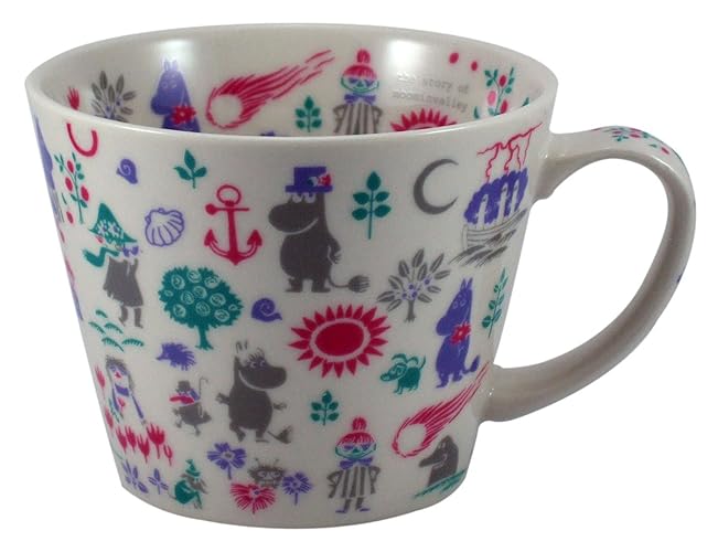 Yamaka Shoten MOOMIN "New Bon" Porcelain Soup Cup (Soup Mug) Stencil, MM324-36, Approx. φ4.1 x 3.3 inches (105 x 85 mm) - stencil