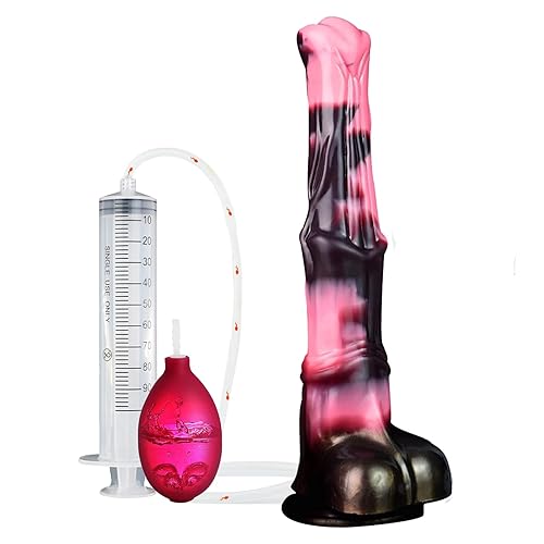Youxclian 31cm Super Lang Analdildo Riesen Pferde Dildo Realistischer Spritz Dildo Silikon Horse Dildo Mit Sperma Spritzfunktion Anal Sex Toys Wassersprühfunktion Dildos Sex Spielzeug Für Frau Mann - Pink Schwarz
