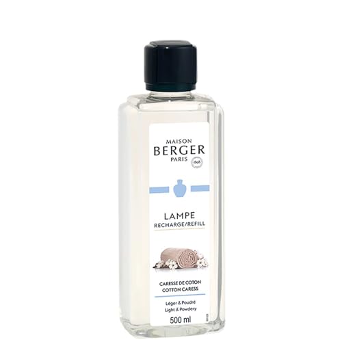 Maison Berger - Recharge Lampe Berger Caresse de Coton - Prête à l'Emploi - Parfume et Purifie - Diffusion Fine, Homogène et Longue Durée - 500ml