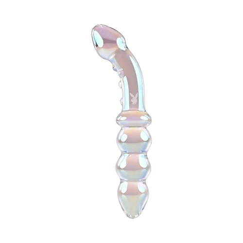 Playboy Pleasure Jewels Glass Double-Ended Dildo - Rainbow