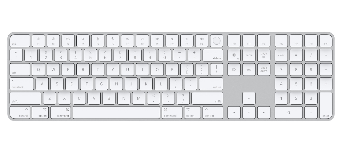 Magic Keyboard with Touch ID and Numeric Keypad for Mac models with Apple silicon - US English - White Keys