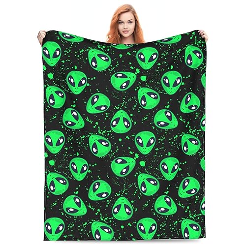 Alien Throw Blanket Soft Cozy Plush Warm Fleece Blanket for Sofa Couch Bed 60"X50" - Alien - 60"x50"
