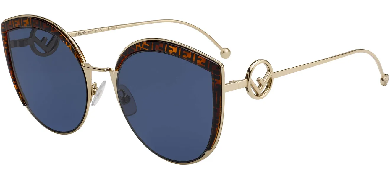 Fendi F IS FENDI FF 0290/S GOLD HAVANA/BLUE 58/21/140 women Sunglasses