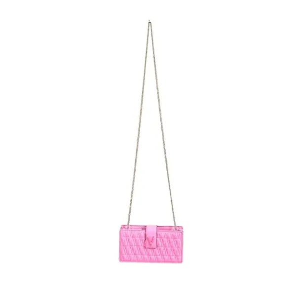 
                            Versace Women's Flamingo Pink Leather Virtus Quilted Mini Bag
                        