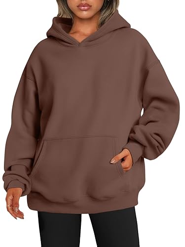 EFAN Womens Hoodies Oversized Sweatshirts Pullover Fleece Sweaters Long Sleeve Winter Fall Outfits Fashion Y2k Clothes - Medium - Brown