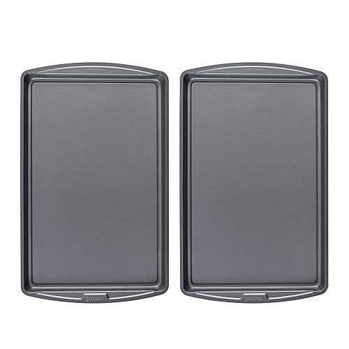 GoodCook Everday Nonstick Carbon Steel 17” x 11” Baking Sheet Set, 2 Pack – Medium Sized Carbon Steel Cooking Pans, Bakeware Set, Cookie Sheets for Baking, Oven Pan Set - 11'' x 17'' (Set of 2)