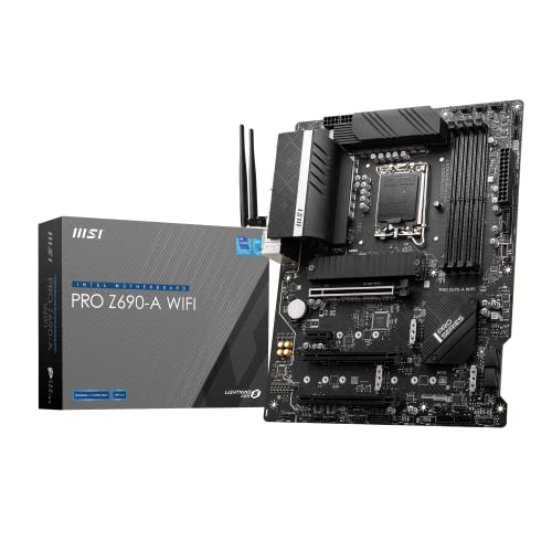 MSI PRO Z690-A WIFI Mainboard ATX, unterstützt Intel Prozessoren 12. Generation, LGA 1700, 14 Duet Rail 55A VRM, DDR5 Memory Boost 6400MHz/OC, 1 x PCIe 5.0 x16, 3 x M.2 Gen4 x4, 2.5G LAN, Wi-Fi 6E - ATX - DDR5 - PRO Z690-A WIFI