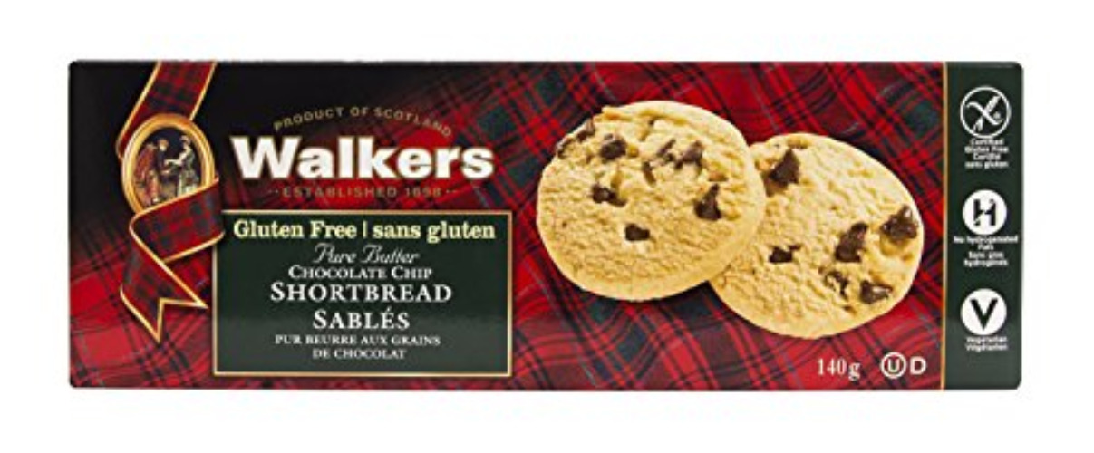 Walkers Gluten Free Chocolate Chip Short Bread, 140g, Brown