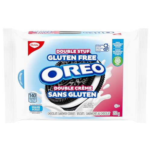 OREO Double Stuf Gluten Free Chocolate Sandwich Cookies, 352 g - DOUBLE STUF - 353g (Pack of 1)