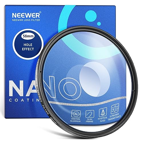 NEEWER 58mm Spiral Halo Camera Lens Filter, Prism K9 Optical Glass Special Effects Filter Photography Camera Lens Accessories with Tunnel Vision Warped Circular Halo Frame Effect - 58mm