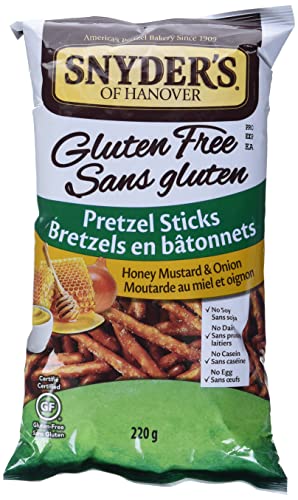 Snyder's Gluten Free Honey Mustard and Onion Pretzel Sticks, 220 Grams (Pack of 1) - GF Honey Mustard & Onion Sticks