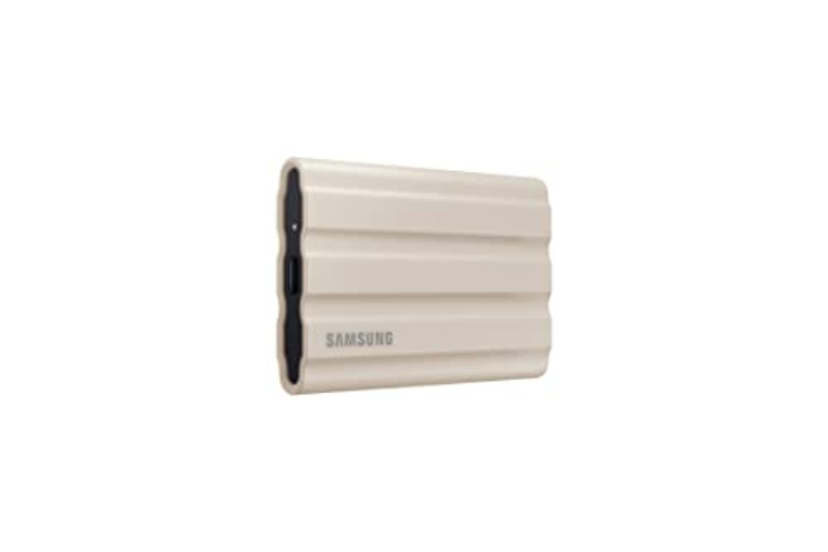 SAMSUNG T7 Shield 2TB, Portable SSD, up to 1050MB/s, USB 3.2 Gen2, Rugged, IP65 Rated, for Photographers, Content Creators and Gaming, External Solid State Drive ‎(MU-PE2T0K/AM, 2022), Beige - Beige - 2 TB