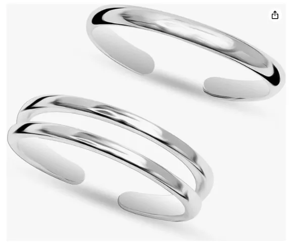 2 Toe Rings - 925 Sterling Silber