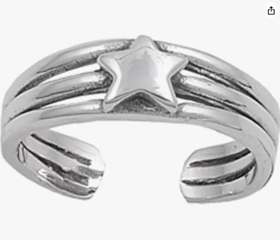 Toe Ring - Star - 925 Sterling Silver