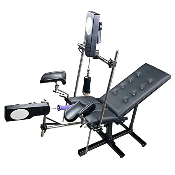 FREDORCH BDSM Sex Chair Bench with 2 Sex Machine Restraint Easy-Snap Straps Thick Padding and Fully Adjustable, SM Fits Men & Women, 120W Machine Gun Perfect for Rough Play in The Bedroom