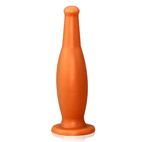 FST Liqiud Silicone Butt Plug, Ultra Soft Anal Plug Beer Bottle Shape P-Spot Stimulation Anus Dilator for Men Women (L) - L