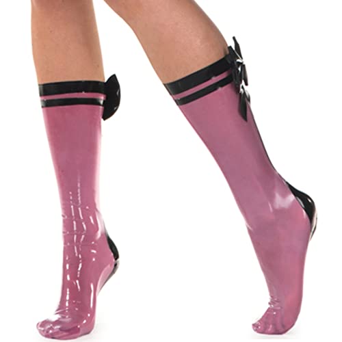 MCWJ Socken mit Schleifenbesatz hinten Kniestrümpfe aus Gummi - L - As Shown