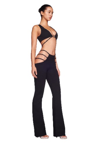 ROXANNA CUTOUT PANT - XS, BLACK