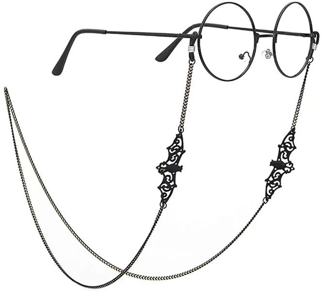 Black Bat Glasses Chain for Women Men Kawaii Eyeglasses Chain Holder Strap Cord for Sunglasses Eyewear - 