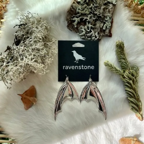 The Silver Wing Earrings  Ravenstone  Nickel-free Jewelry | Etsy