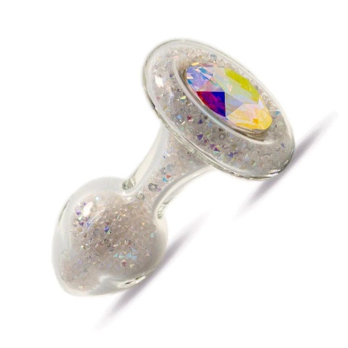 Sparkle Glass Butt Plug with Crystal Base | Aurora Borealis