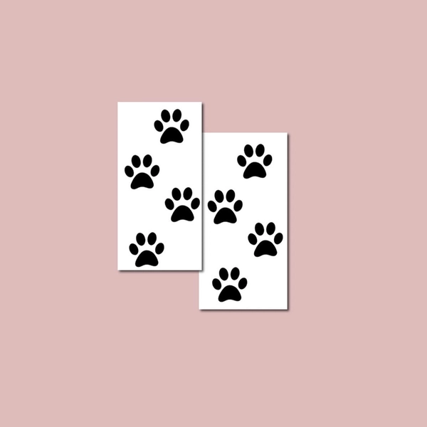 Paw Print Temporary Tattoos | Dog, Cat, Pet Tattoo | Set of 2