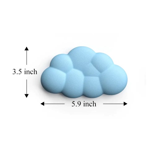 Cloud Keyboard Wrist Rest with Memory Foam - blue short