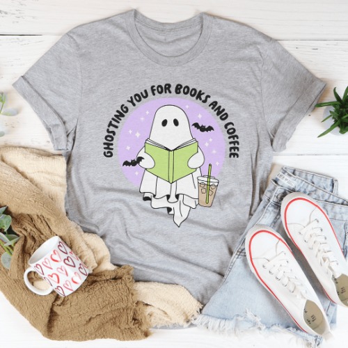Ghosting You For Books Tee - Athletic Heather / 3XL
