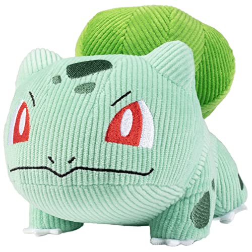 Jazwares Pokémon 8" Bulbasaur Corduroy Fabric Plush - Officially Licensed - Quality Authentic & Soft Corduroy Stuffed Animal Toy - Limited Edition - Great Gift for Kids, Boys, Girls & Fans of Pokemon - Bulbasaur