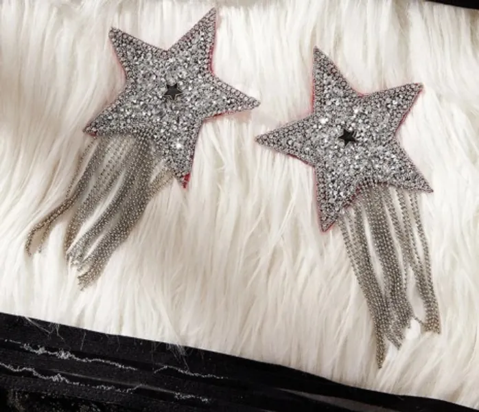 Silver star nipple tassles 