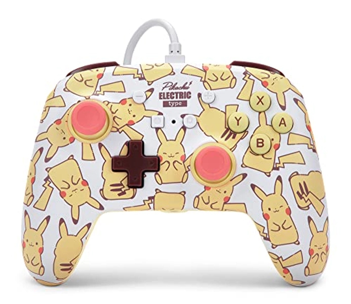 PowerA Mando con cable mejorado para Nintendo Switch - Colorete Pikachu