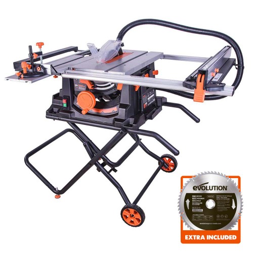 Evolution RAGE5-S 255mm Table Saw With 28T Multi-Material & 60T Fine Wood Blade Bundle | 230V