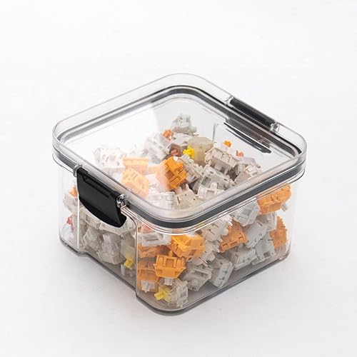 2 pcs Keyboard Switch Container, Switch Storage Box, Mechanical Keyboard Keycap Switches Storage Box,Transparent Plastic Sealed Can(460ml-2pcs) - 460ml-2pcs