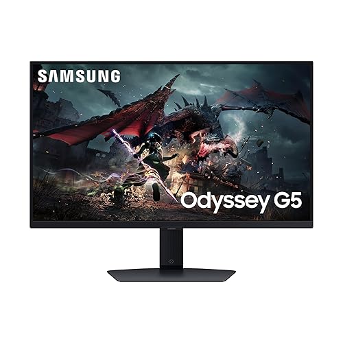 SAMSUNG 27-Inch Odyssey G50D Series QHD Fast IPS Gaming Monitor, 1ms, VESA DisplayHDR 400, 180Hz, AMD FreeSync, Adjustable Stand, Eye Saver Mode, LS27DG500ENXZA, 2024 - G5 – 180Hz - 27-inch - Flat QHD