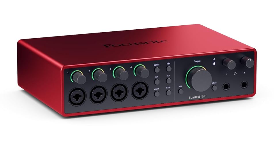 Focusrite Scarlett 18i16 4th Gen USB Audio Interface, for Songwriting, Music Production, Recording, and Podcasting — High-Fidelity, Studio Quality Recording, and All the Software You Need to Record - Scarlett 18i16 - 4th Gen