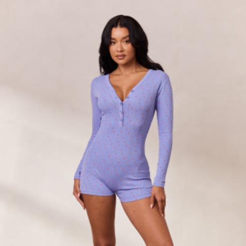 Breakfast Club Romper - Blue Print | S