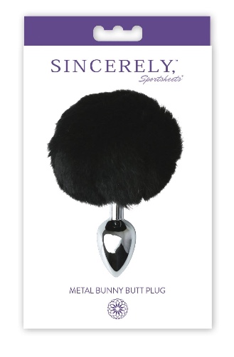 Sincerely Metal Bunny Butt Plug - Black