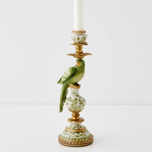 Birds of Paradise Resin Candle Holder | Green