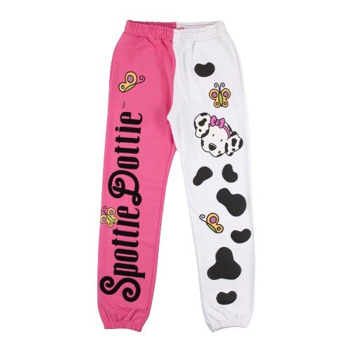 Spottie Dottie x Dumbgood Puff Print Sweatpants - PINK/WHT / M